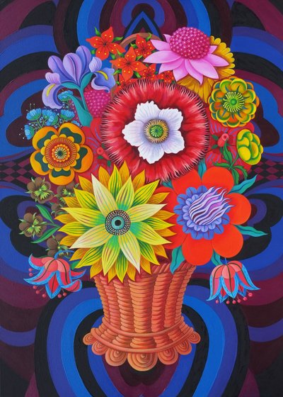 Flores en una canasta, 2013 de Jane Tattersfield